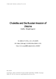 Chukotka and the Russian Invasion of Ukraine