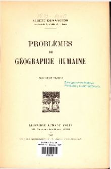 Probl&egrave;mes de G&eacute;ographie Humaine