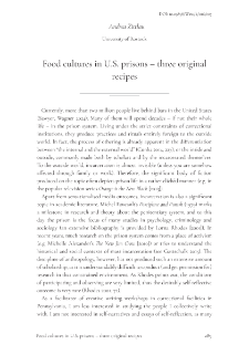 Food cultures in U.S. prisons &ndash; three original recipes