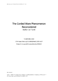The Corded Ware Phenomenon Reconsidered