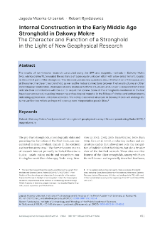 Internal construction in the Early Middle Age stronghold in Dakowy Mokre : the character and function of a stronghold in the light of new geophysical research