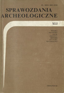 Sprawozdania Archeologiczne T. 41 (1990), Spis treści