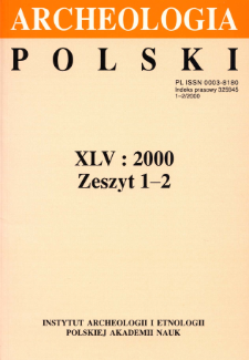 Archeologia Polski T. 45 (2000) Z. 1-2, Recenzje