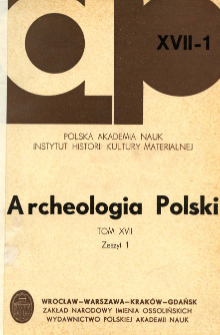 Z problematyki chronologii schyłku epoki brązu w Polsce p&oacute;łnocno-zachodniej