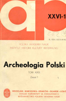 Archeologia Polski T. 26 (1981) Z. 1, Kronika
