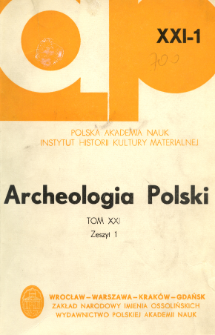 Archeologia Polski. Vol. 21 (1976) No 1, Reviews