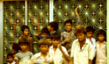 Children at the bus stop (Iconographic document)