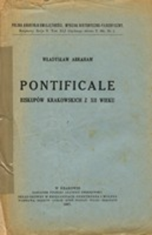 Pontificale biskup&oacute;w krakowskich z XII wieku