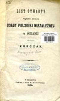 List otwarty względem założenia Osady Polskiej niezależnej w Oceanii