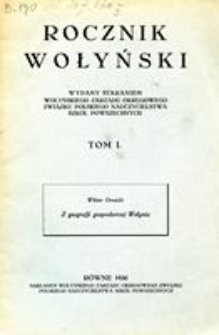 Z geografji gospodarczej Wołynia