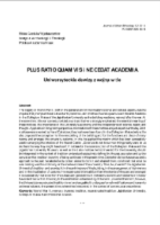 &bdquo;Plus ratio quam vis&rdquo; i &bdquo;Ne cedat Academia&rdquo;. Uniwersyteckie dewizy z wojną w tle