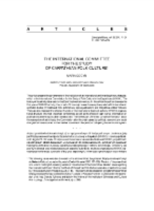 The International Committee for the Study of Carpathian Folk Culture