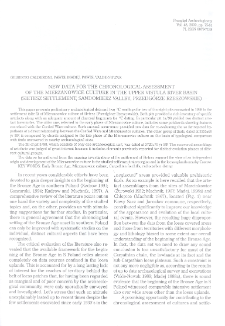 New data for the chronological assesment of the Mierzanowice culture in the upper Vistula River Basin (Sietesz settlement, Sandomierz Valley, Przedg&oacute;rze Rzeszowskie)