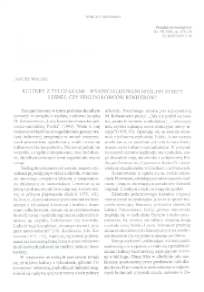 Kultury z tylczakami - wyspecjalizowani myśliwi strefy leśnej, czy epigoni łowc&oacute;w renifer&oacute;w?