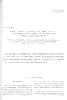 Charakterystyka osadnictwa z epoki kamienia i epoki brązu w Nieborowej, st. I, woj. lubelskie, na przykładzie wykop&oacute;w 4, 7, 8