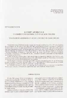 Katedry archeologii Uniwersytetu Lwowskiego w latach 1905-2005
