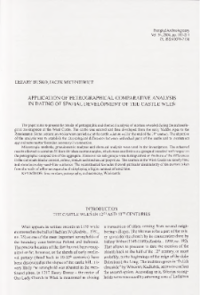 Application of Petrographical Comparative Analysis in Dating of Spatial Development of the Castle Wleń
