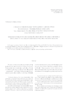 Uwagi o chronologii względnej i absolutnej wczesnego i środkowego eneolitu na obszarze Polski południowo-wschodniej i zachodniej Ukrainy