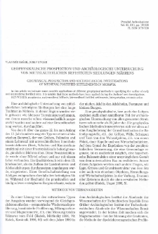 Geophysicalische Prospektion und arch&auml;ologische Untersuchung von mittelalterlichen befestigten Siedlungen M&auml;hrens