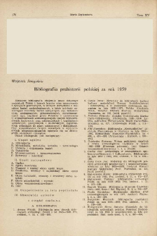 Bibliografia prahistorii polskiej za rok 1959