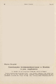Cmentarzysko wczesnośredniowieczne w Strzelnie w pow. mogileńskim
