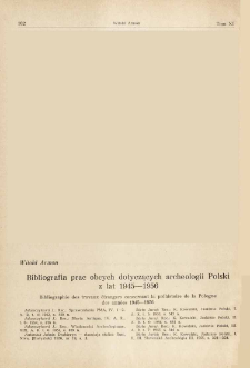 Bibliografia prac obcych dotyczących archeologii Polski z lat 1945-1956