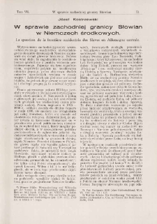 W sprawie zachodniej granicy Słowian w Niemczech środkowych
