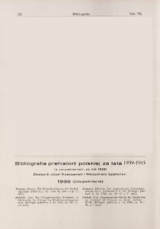 Bibliografia prehistorii polskiej za lata 1939-1945 : z uzupełnieniami za rok 1938