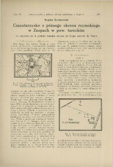 Cmentarzysko z p&oacute;źnego okresu rzymskiego w Zaspach w pow. tureckim