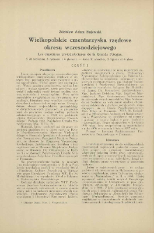 Wielkopolskie cmentarzyska rzędowe okresu wczesnodziejowego