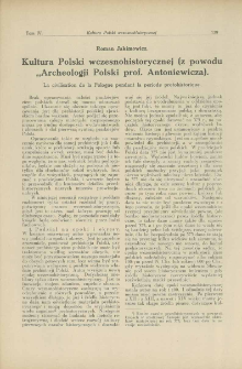 Kultura Polski wczesnohistorycznej : z powodu "Archeologji Polski" prof. Antoniewicza