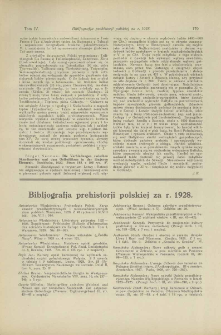 Bibljografja prehistorji polskiej za r. 1928