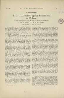 I, II i III okres epoki bronzowej w Polsce (uwagi na marginesie nowej książki prof. Leona Kozłowskiego)