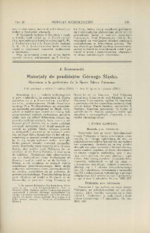 Materjały do pradziej&oacute;w G&oacute;rnego Śląska