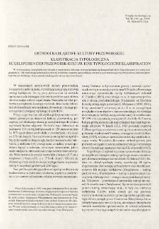 Ostrogi kabłąkowe kultury przeworskiej : klasyfikacja typologiczna