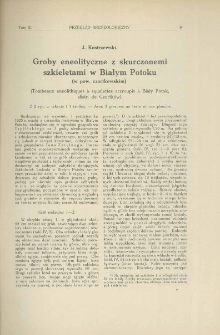 Groby eneolityczne z skurczonemi szkieletami w Białym Potoku (w pow. czortkowskim)