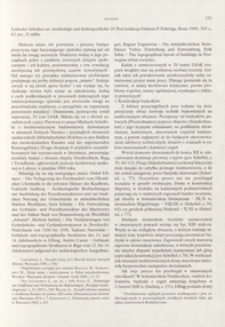 L&uuml;becker Schriften zur Arch&auml;ologie und Kulturgeschichte. 20, hrsg. von G&uuml;nter P. Fehring, Bonn 1990 : [recenzja]
