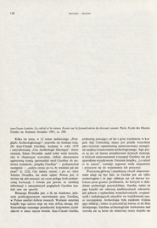 Le calcul et la raison : essais sur la formalisation du discours Samant, Jean-Claude Gardin, Paris, 1991 : [recenzja]