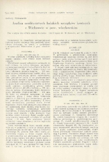 Analiza neolitycznych ludzkich szczątk&oacute;w kostnych z Wichrowic w pow. włocławskim