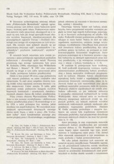 Die Vorlausitzer Kultur, Marek Gedl, Stuttgart 1992 : [recenzja]