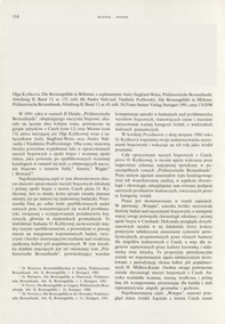 Die Bronzegefa&szlig;e in B&ouml;hmen, Olga Kytlicov&aacute; ; Die Bronzegefa&szlig;e im M&auml;hren, Jindra Nekvasil, Vladim&iacute;r Podborsk&yacute;, Stuttgart 1991 : [recenzja]