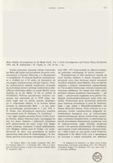 Investigations in the black earth. Vol. 1, Early investigations and future plans, ed. by B, Ambrosiani and H. Clarke, Stockholm 1992 : [recenzja]