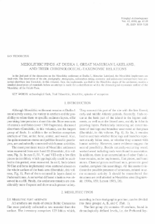 Mesolithic finds at Dudka 1, Great Masurian Lakeland, and their chronological-taxonomic relations