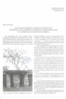 Das Problem der kulturellen Entwicklung in der San Agustin Region und ihr zeitliches Verh&auml;ltnis zu anderen Gebieten S&uuml;d-Kolumbiens