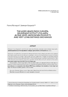 The adze-heads from Plemięta, Grudziądz district (Poland): Alpine jades, Armorican products and very long-distance exchanges