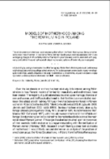 Models of Motherhood Among the Roma Living in Poland