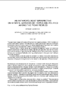 An Anthropologist&rsquo;s Perspective on Minimal Government. Power and Politics Among the Pygmy Peoples