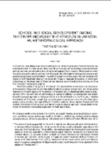 School and Social Development Among the E&rsquo;&ntilde;ep&aacute; Indians of the Venezuelan Amazon: An Anthropological Approach