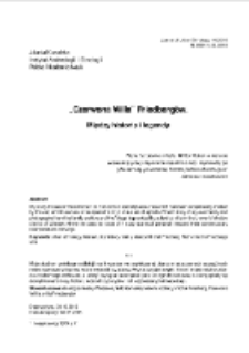 &bdquo;Czerwona Willa&rdquo; Friedberg&oacute;w. Między historią i legendą