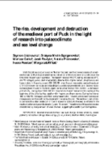 The rise, development and destruction of the medieval port of Puck in the light of research into palaeoclimate and sea level change